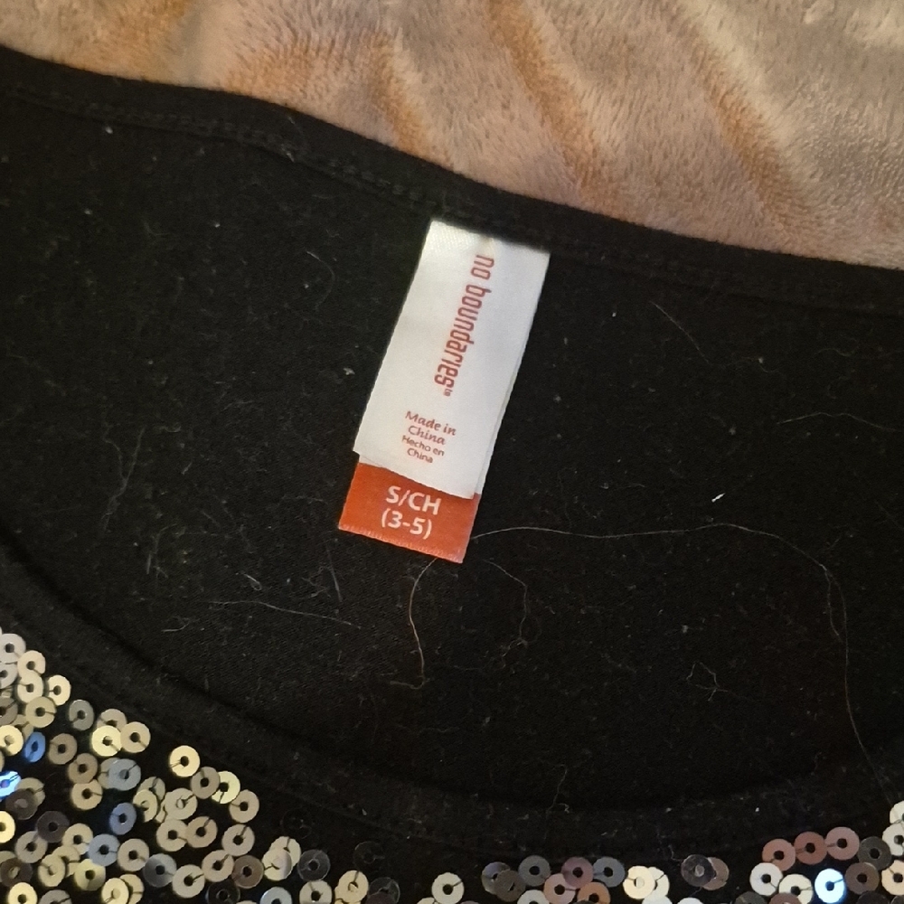 No Boundaries Black Sequin Crop Top - Picture 2 of 3